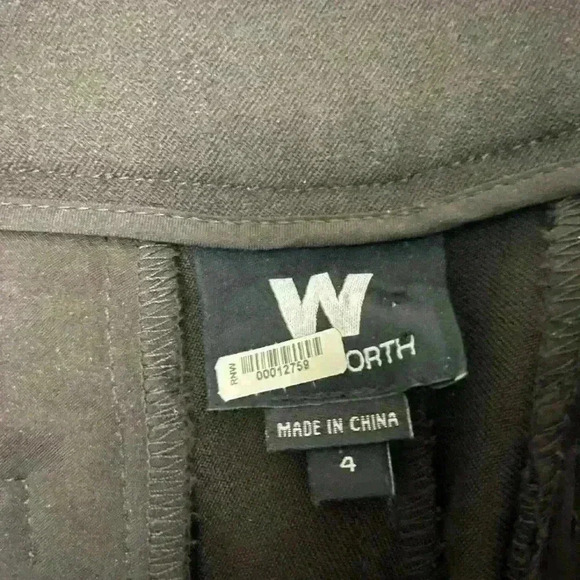 W by Worth Women Brown Dress Pants 4 Straight Leg Pockets Zipper Accent - Picture 4 of 8